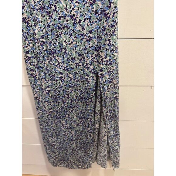 Zara Floral Print Maxi Dress Slit Smocked Back Sz XL - Picture 4 of 8